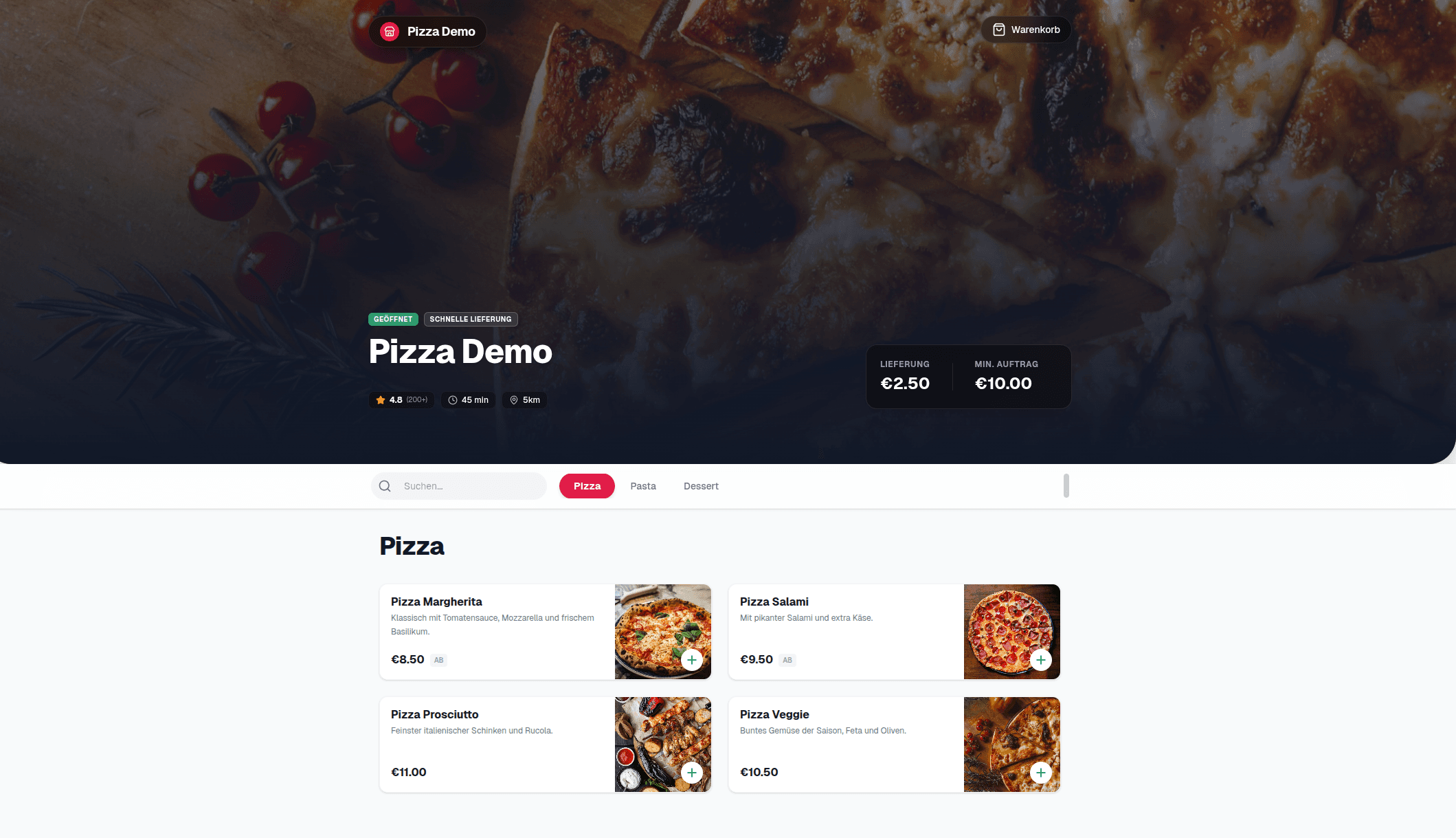 Dein Liefershop Vorschau Desktop